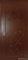 Входная дверь металлическая для квартиры с кованым декором, Коричневая (05)
