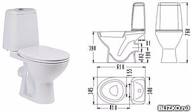 Унитаз с горизонтальным выпуском размеры