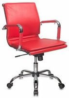 Кресло руководителя Бюрократ Ch-993-Low красное, экокожа, низкая спинка