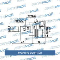 Шрус наружный c ABS AW1511040A Aywiparts для KIA