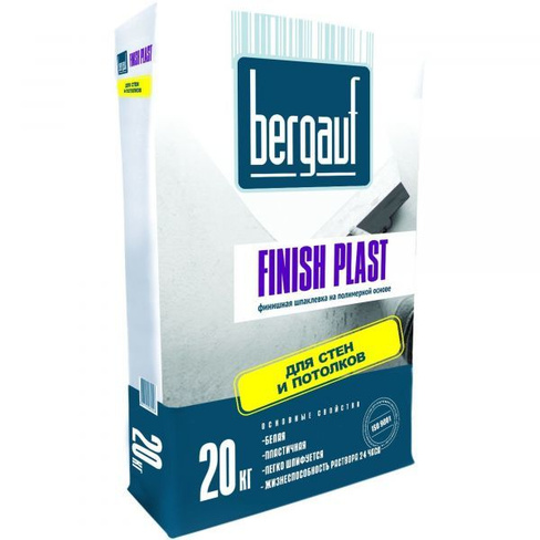 Шпаклевка полимерная Bergauf Finish Plast 20кг (под.64шт)