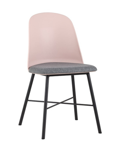 Стул Shell розовый Stool Group пластиковый Shell розовый с мягким сиденьем ножки из металла