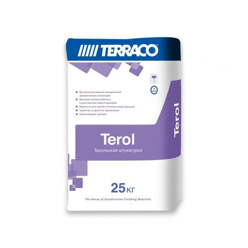 Штукатурка декоративная Terraco Терол короед 2.5 мм 25 кг TERRACO