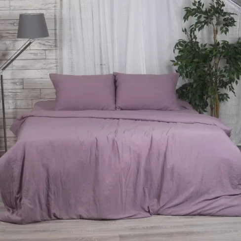 Комплект постельного белья Rustic Berry полутораспальный полисатин фиолетовый Без бренда Rustic полисатин жатка Комплект