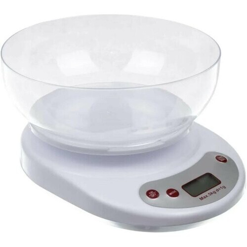 Кухонные электронные весы, с чашей, нагрузка до 5 кг, с дисплеем, удобны для использования как дома, так и на точках про