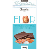 Шоколад Флор молочный с миндалем, карамелью и морской солью шоколад Flor Degustation FLOR
