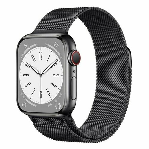 Ремешок миланcкий из нержавеющей стали Milanese Loop для Apple Watch 42/44/45/49 мм, на магните, темно-серый (3) No Name