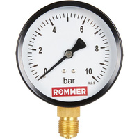 RIM-0010-101015 Манометр ROMMER радиальный. Корпус Dn 100 мм 1/2 , 0...10 бар, кл.2.5