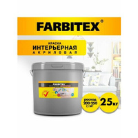 Краска акриловая Farbitex интерьерная матовая белый 25 кг