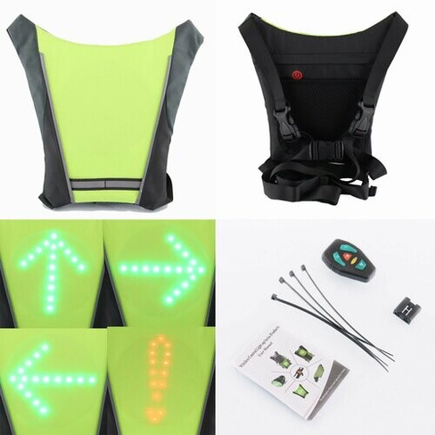 Накладка на спину с LED указателями движения (250*250*15mm, зеленая, 48 диодов, 850mАh, пульт) Нет бренда