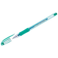 Ручка гелевая Crown Hi-Jell Needle Grip зеленая, 0,7мм, грип, игольчатый стержень, штрих-код CROWN