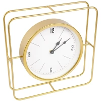 Часы настольные Rectangle квадрат металл цвет золотой бесшумные 27.5x28.5 см Без бренда Rectangle Дизайн