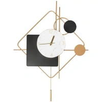 Часы настенные Ромб фигурный металл цвет бело-черный бесшумные 53x42.5 см Без бренда Дизайн Ромб