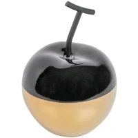 Фигура декоративная Яблоко черно-золотая керамика 16 см Без бренда None