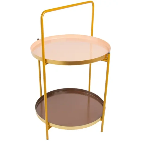 Приставной столик круглый 37.4x59 см золотой Без бренда None