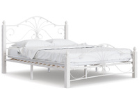 Двуспальная кровать Сандра Кремовый, металл / Белый, массив, 140х200 см