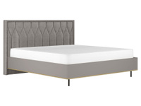 Двуспальная кровать Кендел ПМ Мокко / Серый микровелюр, 180х200 см