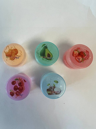 Комплект из 5 Бальзамов для губ с блестками с фруктовым наполнением