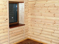 Обшивка стен деревянным блокхаусом
