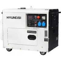 Дизельный генератор Hyundai DHY 6000SE, 220/12 В, 5.5кВт, на колёсах с АКБ