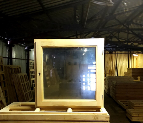 Деревянное окно ОД1ц с одинарным стеклом 800-800