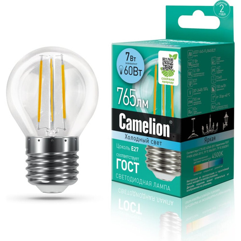 Светодиодная лампа Camelion LED7-G45-FL/845/E27