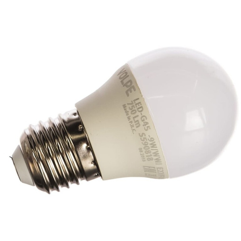 Светодиодная лампа Volpe LED-G45-9W/WW/E27/FR/NR