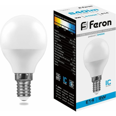 Светодиодная лампа FERON LB-550 9W 230V E14 6400K
