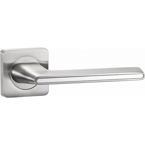 Алюминиевая дверная ручка Вантаж матовый никель/зеркальный