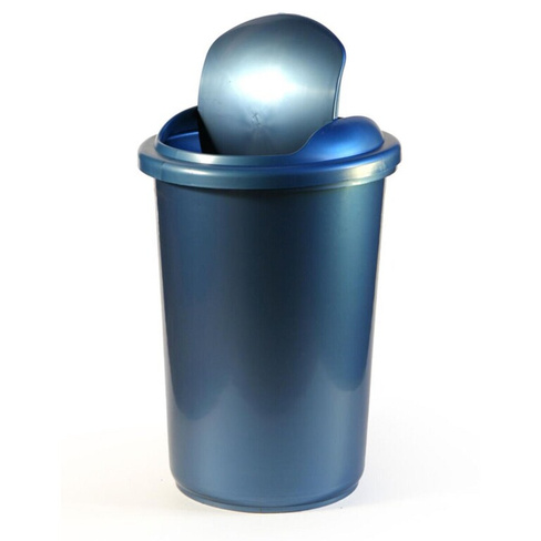 Корзина для бумаг и мусора calligrata uni, 12 литров, подвижная крышка, пластик, синяя Calligrata
