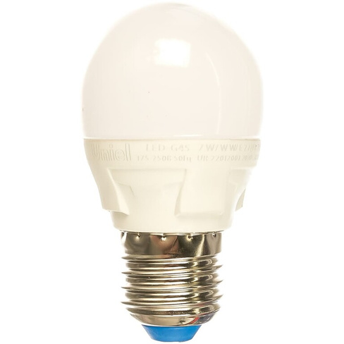 Светодиодная лампа Uniel ЯРКАЯ LED-G45 7W/WW/E27/FR PLP01WH