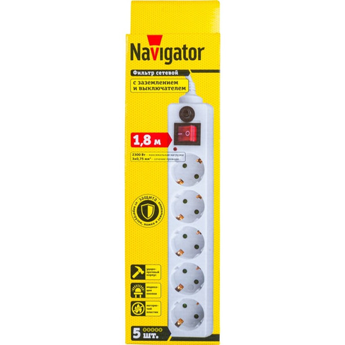 Сетевой фильтр Navigator NSP-05-180-ESC-3х0.75