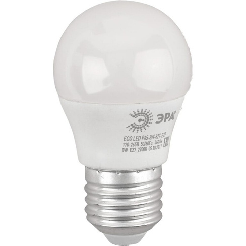 Светодиодная лампа ЭРА ECO LED P45-8W-827-E27
