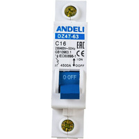 Автоматический выключатель ANDELI DZ47-63