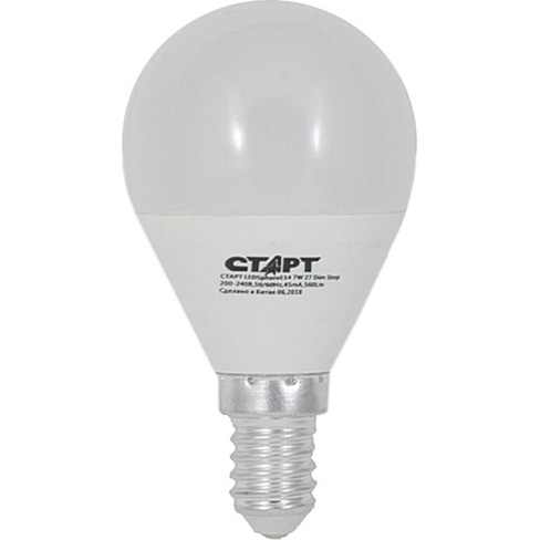 Диммируемая светодиодная лампа СТАРТ LEDSphereE14 7W27 Dim Step