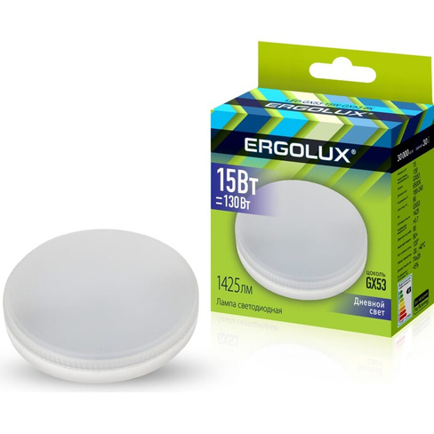 Светодиодная лампа Ergolux LED-GX53-15W-GX53-6K