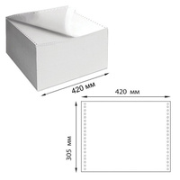 Бумага самокопирующая с перфорацией белая, 420х305 мм (12"), 2-х слойная, 900 комплектов, белизна 90%, DRESCHE