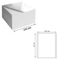 Бумага самокопирующая с перфорацией белая, 240х305 мм (12"), 2-х слойная, 900 комплектов, белизна 90%, DRESCHE