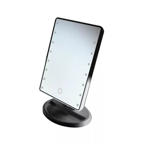 Зеркало косметическое для макияжа с LED подсветкой, USB-провод, черное BEAUTY
