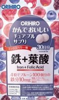 Orihiro Iron жевательный витамины с железом и фолиевой кислотой со вкусом ягод 1 месяц